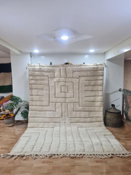 White Harzan Marokkaans handgemaakt tapijt